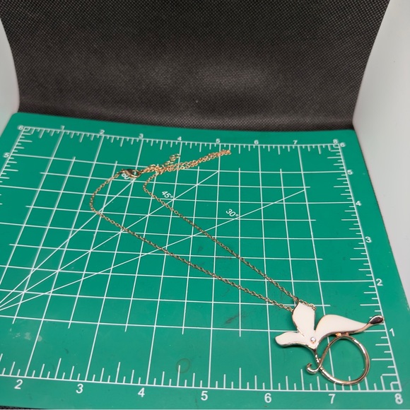 Rose gold flower long necklace 2031 - Picture 5 of 7